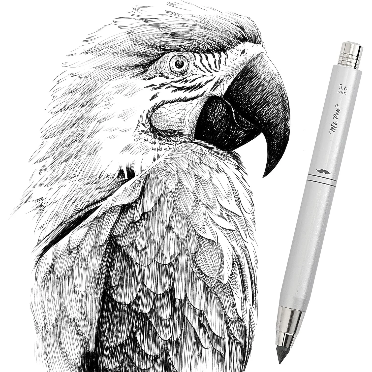 5.6 mm Mechanical Clutch Pencil, Metal, Built-In Sharpener - Image 6