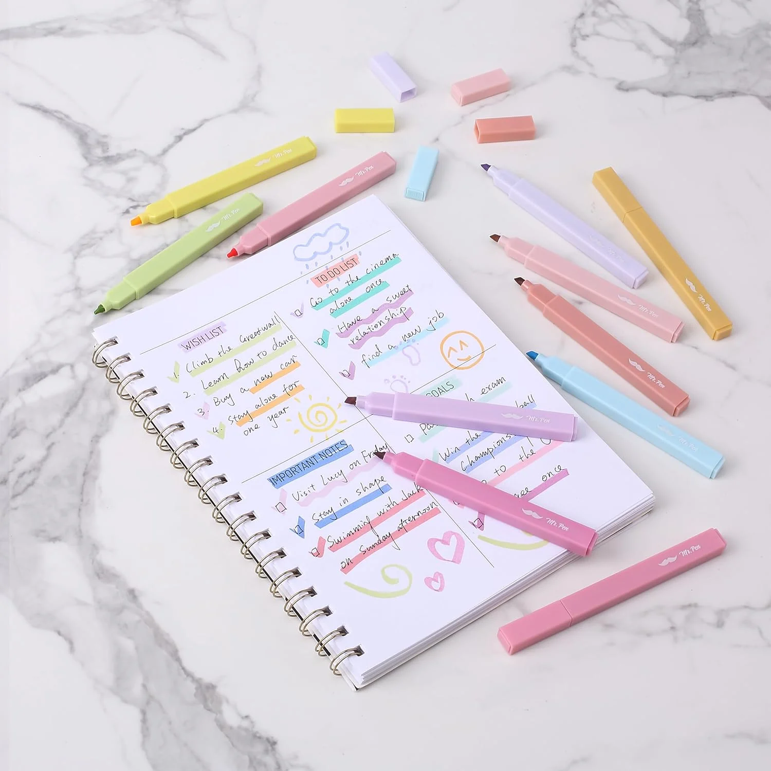 Aesthetic Highlighters, 16 Pack, Assorted Colors, No-Bleed Ink, Chisel Tip, Cute Bible-Safe Study Supplies - Image 7