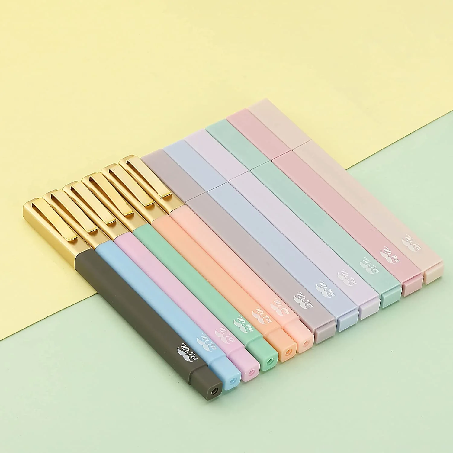 Aesthetic Highlighters & Ballpoint Pens, 12 Pack, Black Ink, No-Bleed, Soft Colors, Chisel Tip + Ballpoint Pens, Journaling & Study Set - Image 11