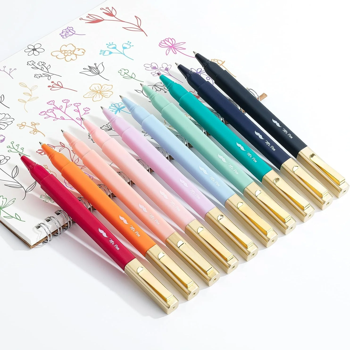 Aesthetic Pens, 10 Pack, Assorted Colors, Fast Dry, No Smear Bible Pens No Bleed Through, Fine Point Pen, Ballpoint Pens Ballpoint, Fine Tip Pens for Note Taking, Pens Aesthetic - Image 3