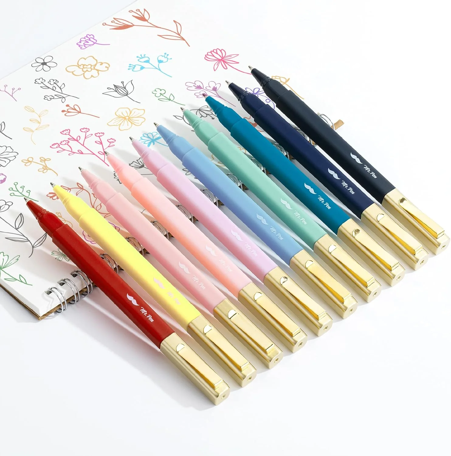 Aesthetic Pens, 10 Pack, Assorted Colors, Square Body, 0.7mm Fine Point Ballpoint Pens - Image 4
