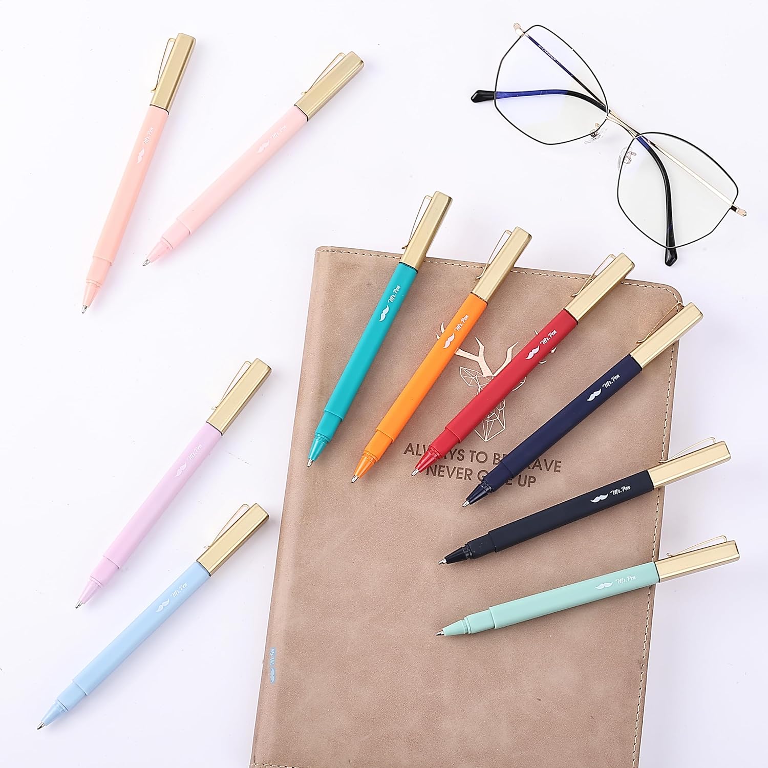 Aesthetic Pens, 10 Pack, Assorted Colors, Square Body, 0.7mm Fine Point Ballpoint Pens - Image 8