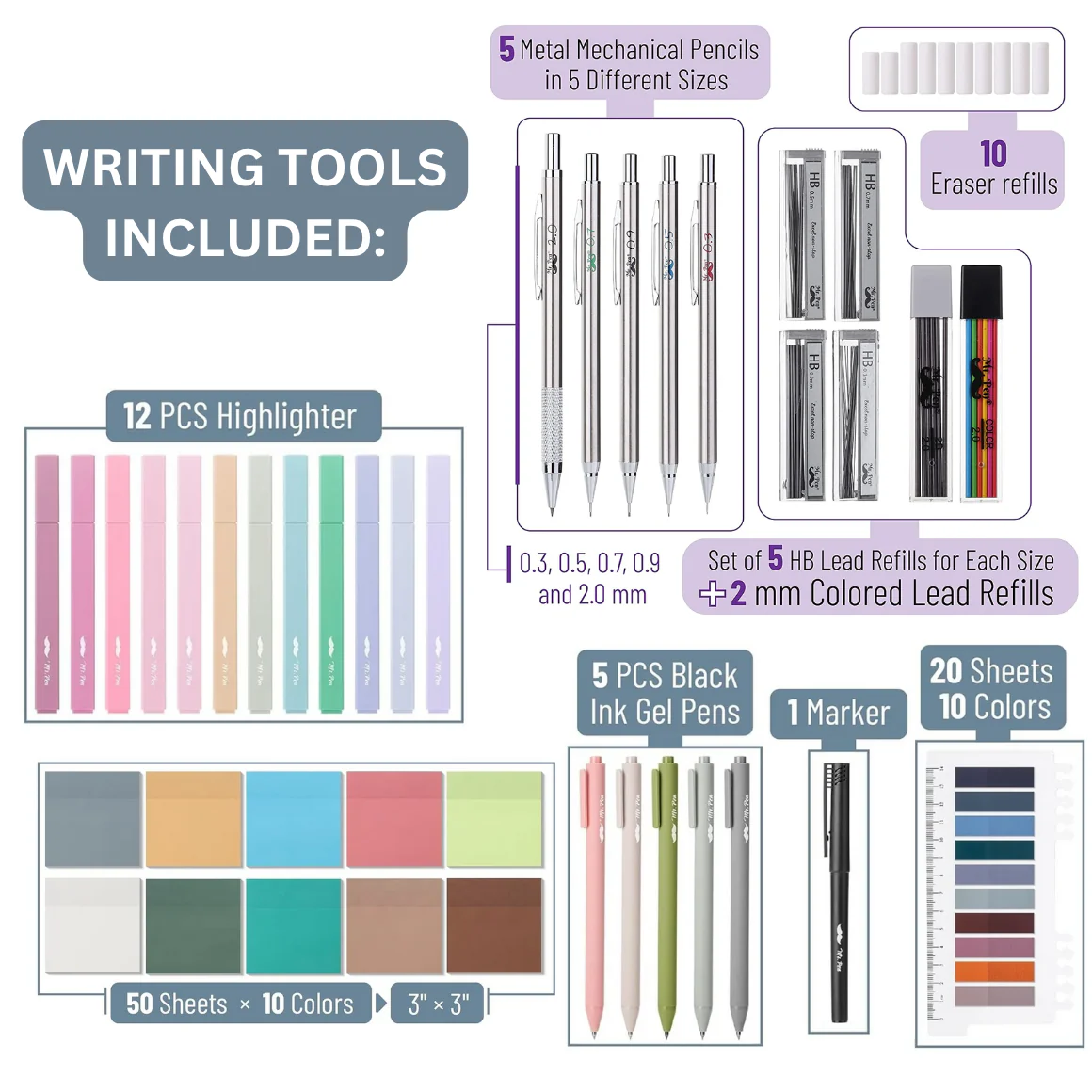 Bible Journaling Set – Gel Pens, Highlighters, Sticky Notes, Stickers & Pencil Case Options - Image 12