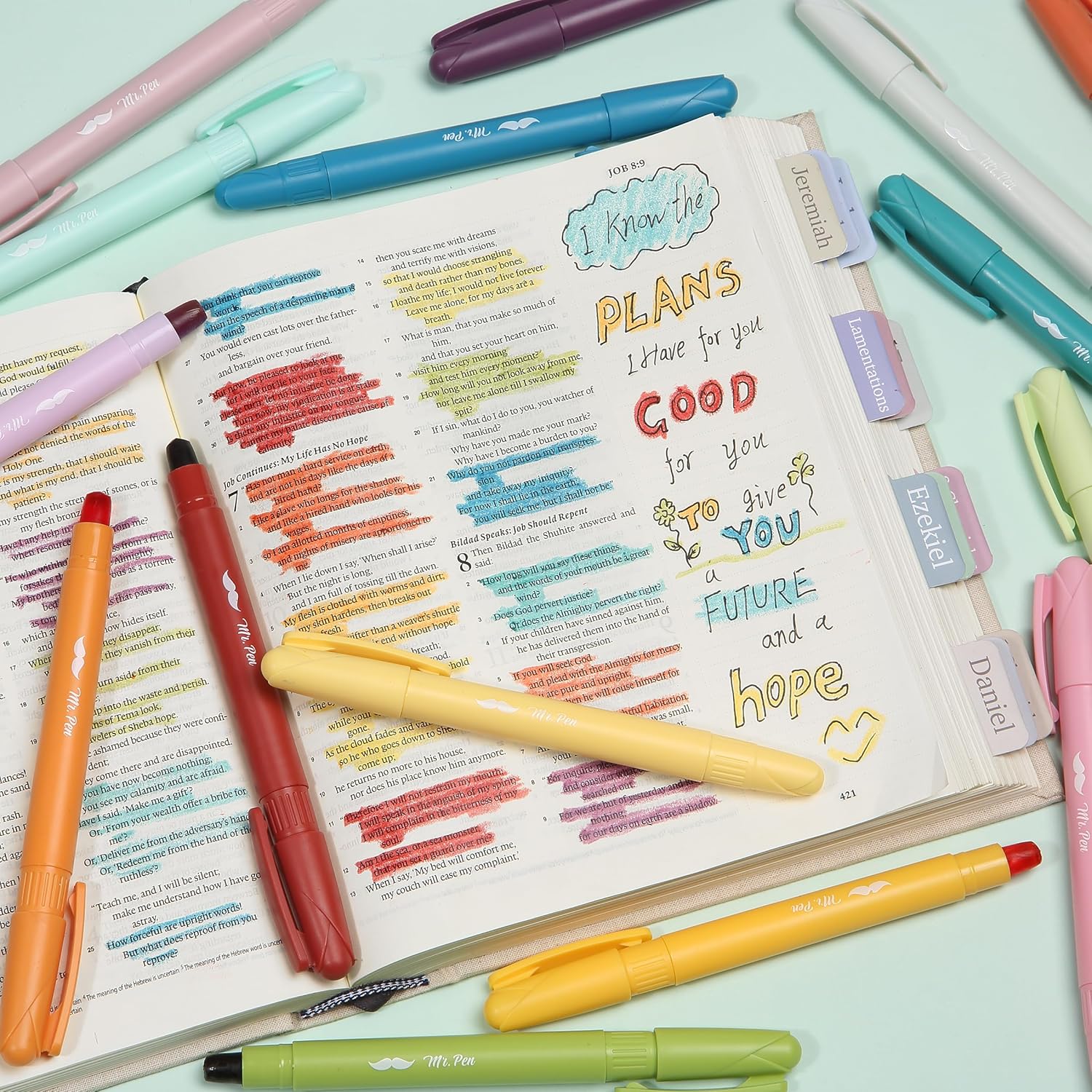 Bible Gel Highlighters, 16 Pack, Assorted Colors, No-Bleed, Twist-Up, Sharpenable Tips - Image 8