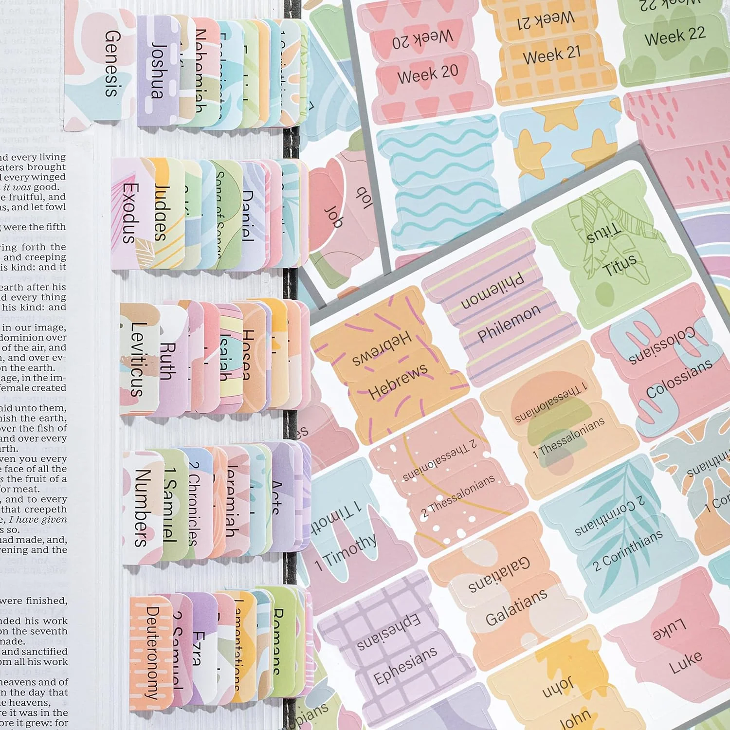 Bible Tabs, 120 Count, Laminated, Easy Apply, Old & New Testament, Includes 30 Customizable Blank Tabs - Image 7