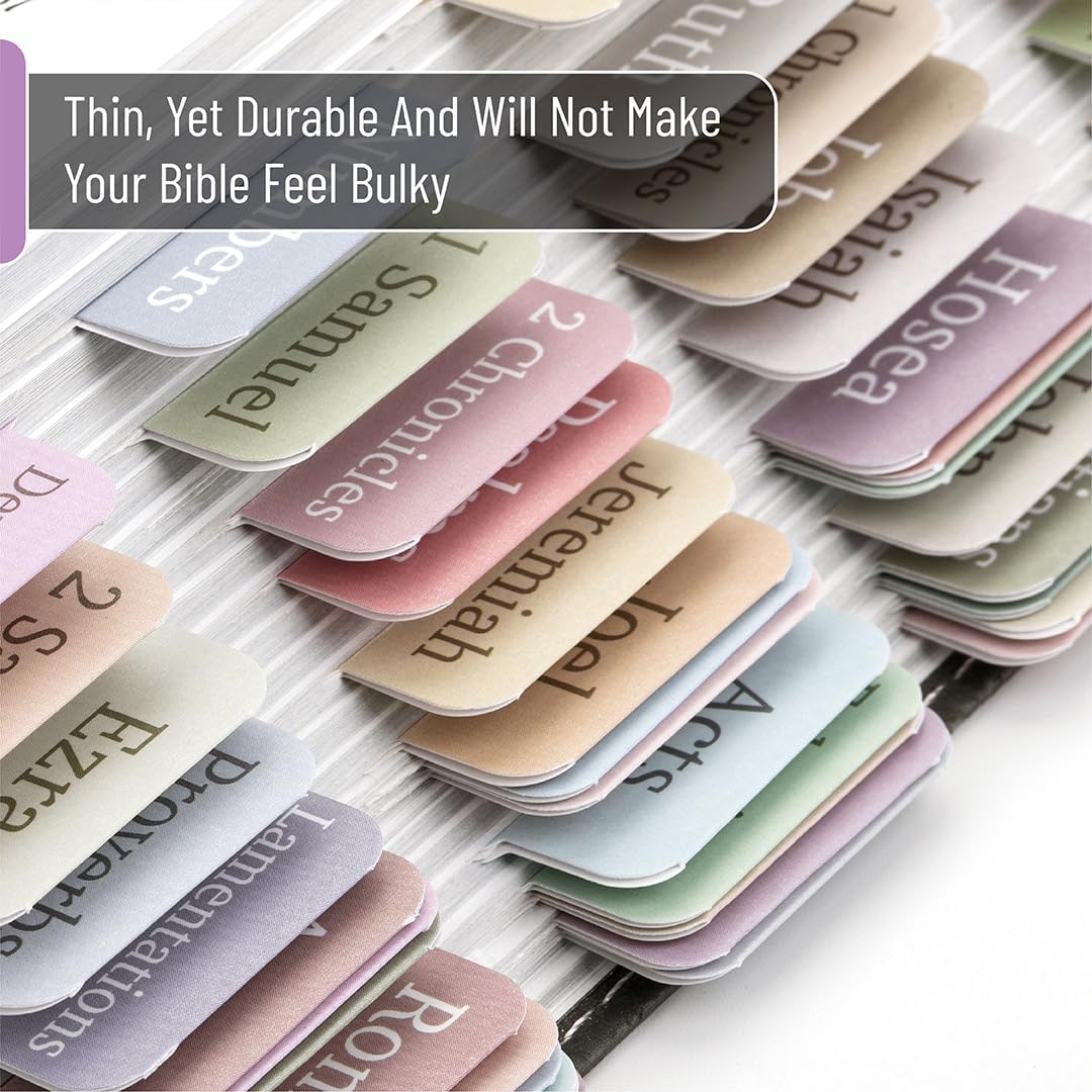 Bible Tabs, 75 Minimal Morandi, Laminated, Easy Apply, Old & New Testament, Neutral Designs - Image 7