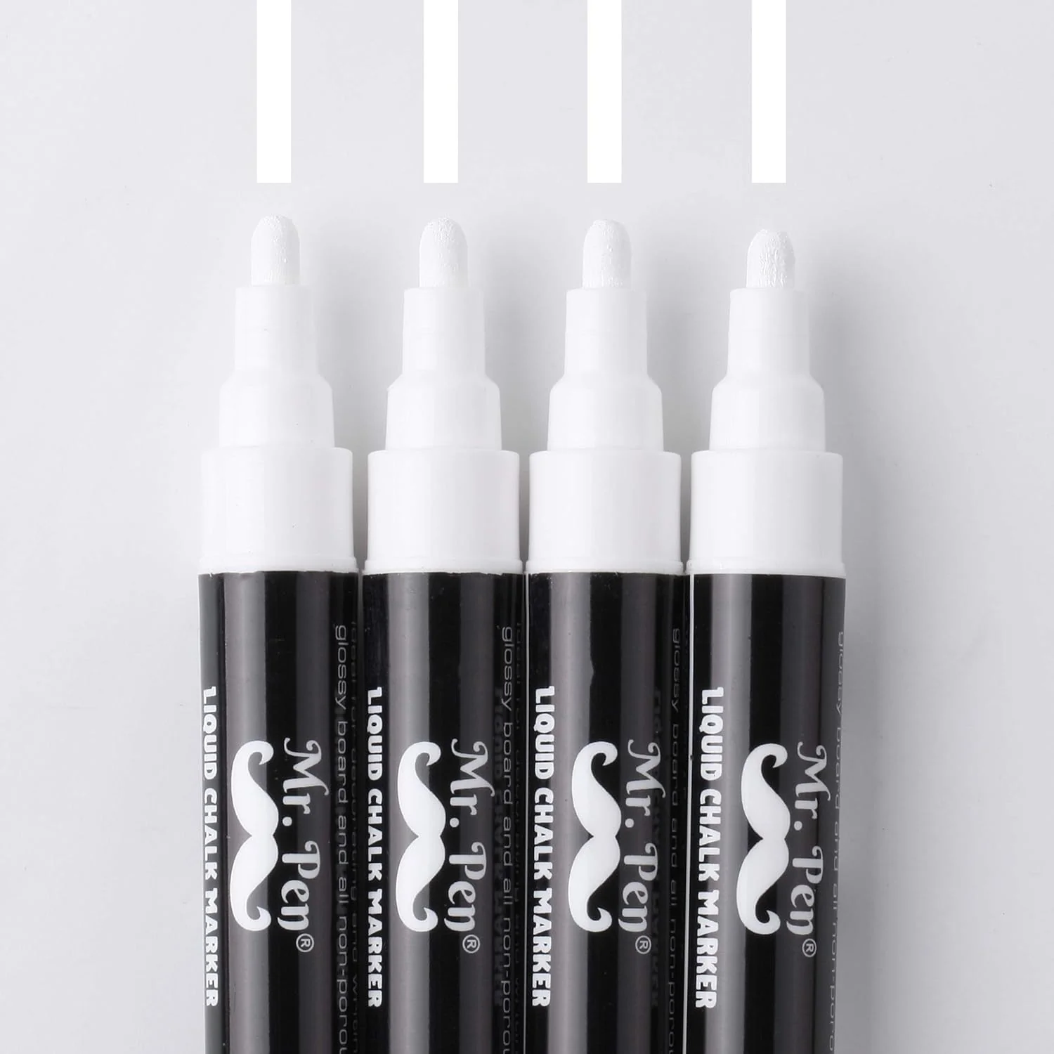 White Chalk Markers, 8 Pack, Reversible Tip, Erasable - Image 7