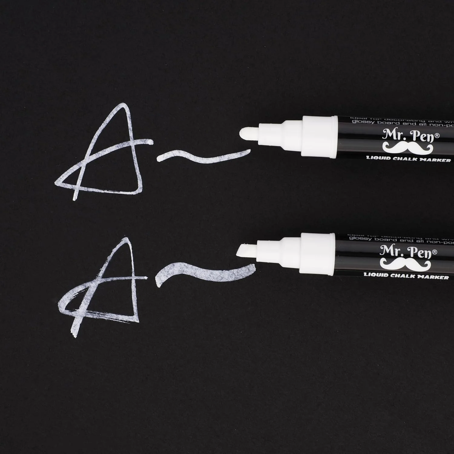 White Chalk Markers, 8 Pack, Reversible Tip, Erasable - Image 9