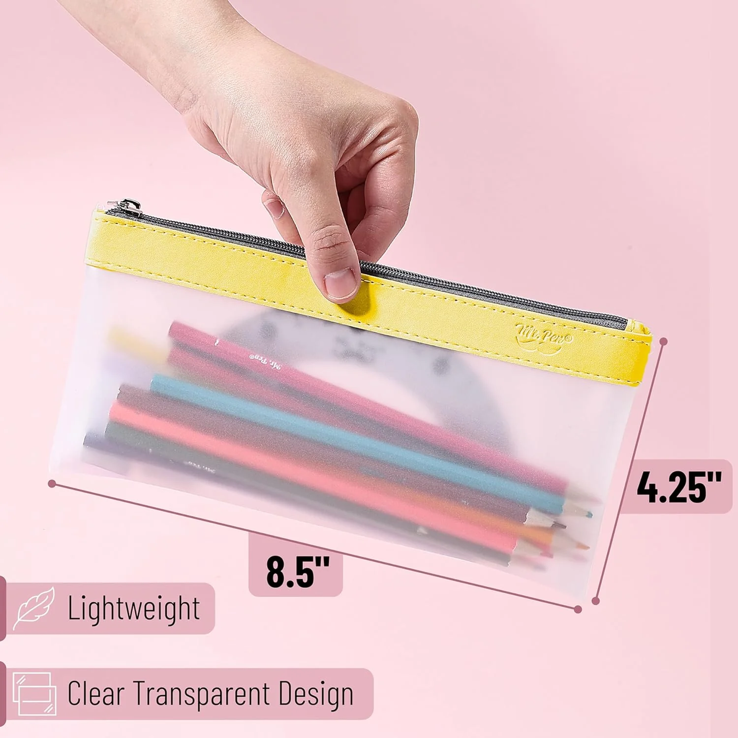 Clear Pencil Pouches, 3 Pack, Transparent TPU Zipper Bags for School, Travel & Makeup - Image 12
