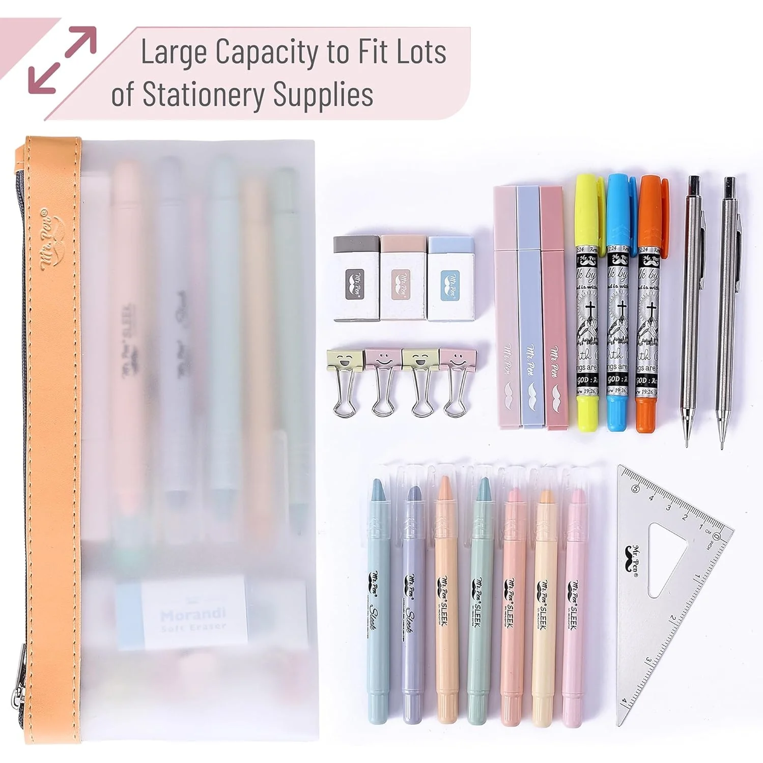 Clear Pencil Pouches, 3 Pack, Transparent TPU Zipper Bags for School, Travel & Makeup - Image 15