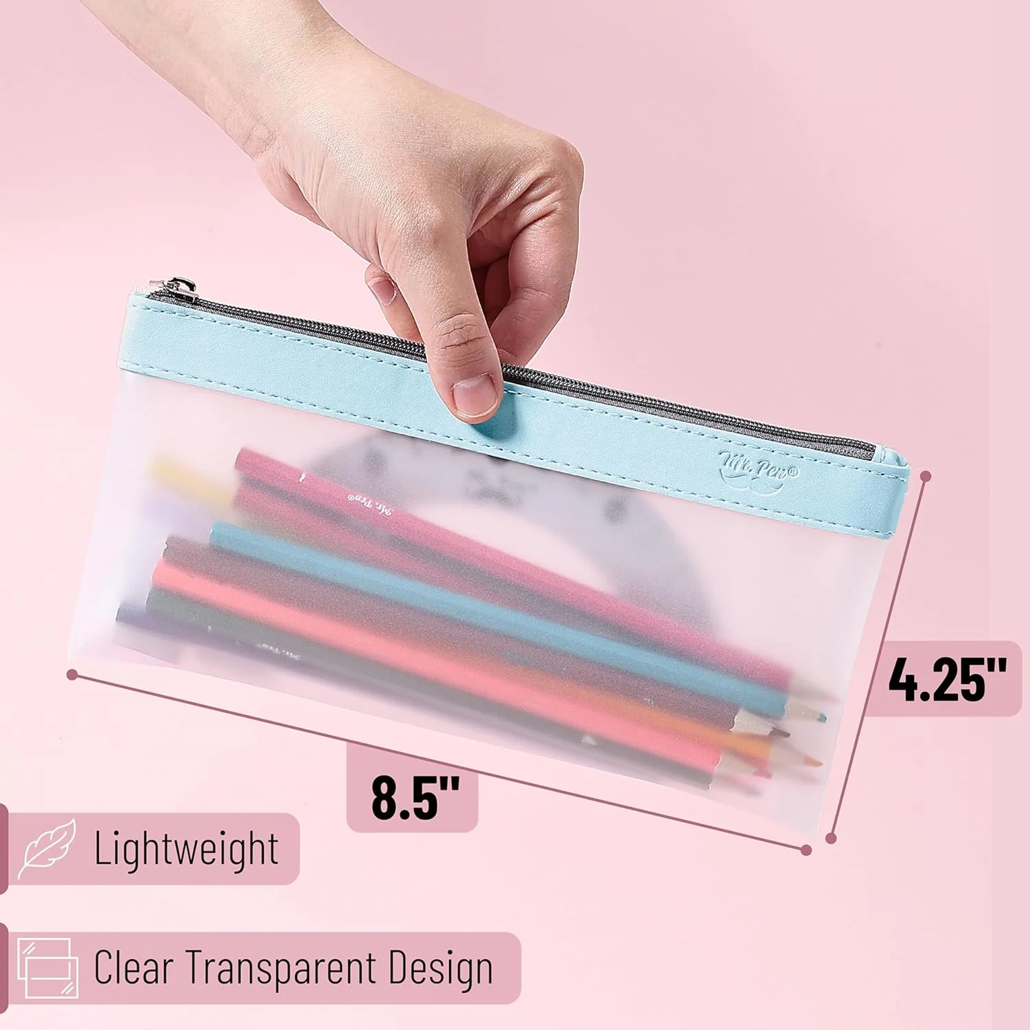 Clear Pencil Pouches, 3 Pack, Transparent TPU Zipper Bags for School, Travel & Makeup - Image 20