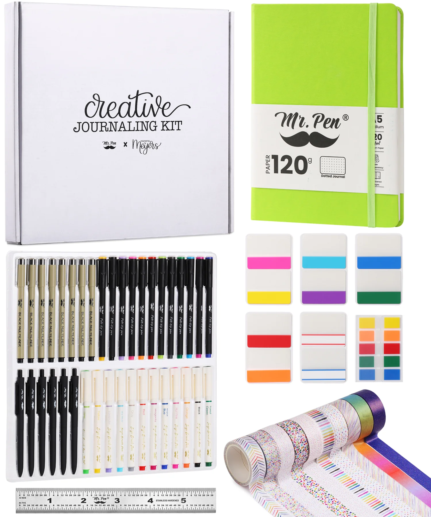 Mr. Pen - Creative Journaling Kit, 10-Piece Set for Bullet Point Journaling, Includes Notebook, Pens, Markers, Washi Tape & Tabs, Giftable Journaling Supplies for Beginners & Pros - Image 11