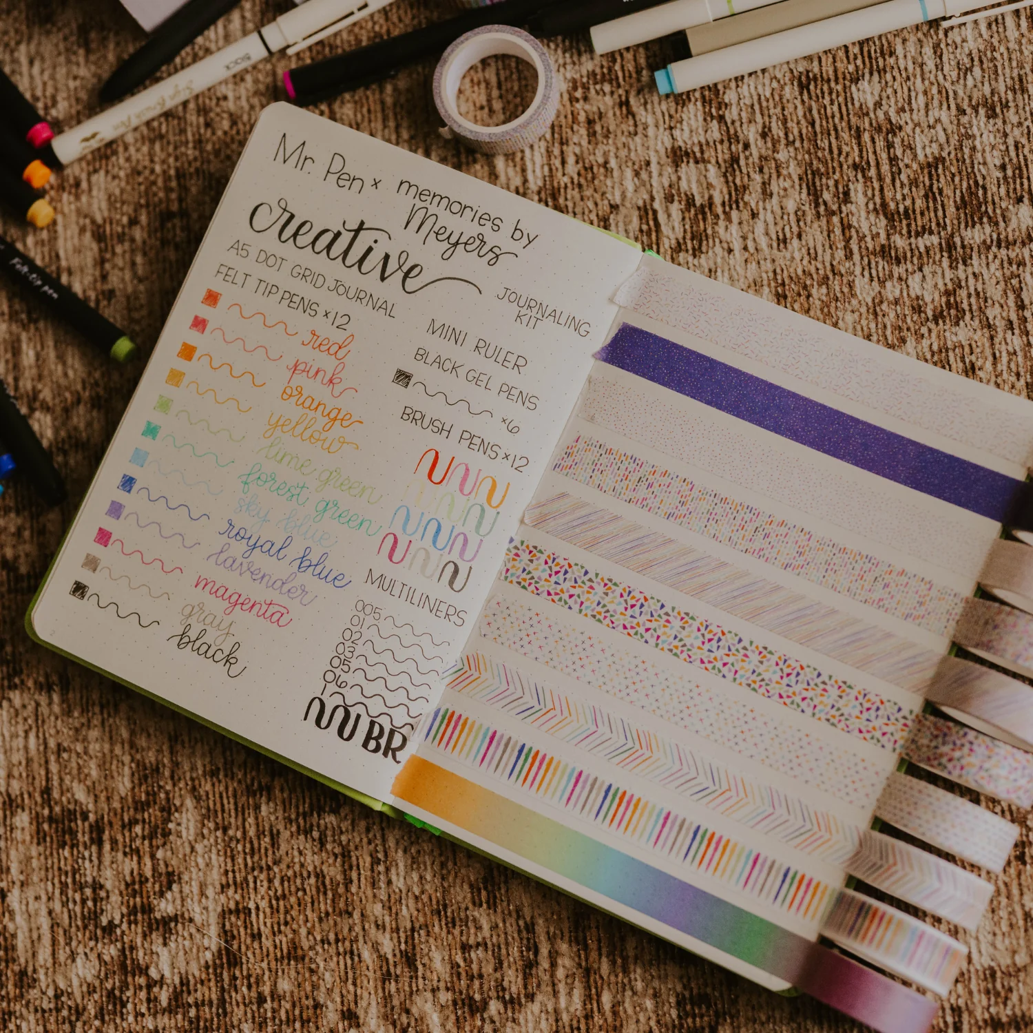 Mr. Pen - Creative Journaling Kit, 10-Piece Set for Bullet Point Journaling, Includes Notebook, Pens, Markers, Washi Tape & Tabs, Giftable Journaling Supplies for Beginners & Pros - Image 5