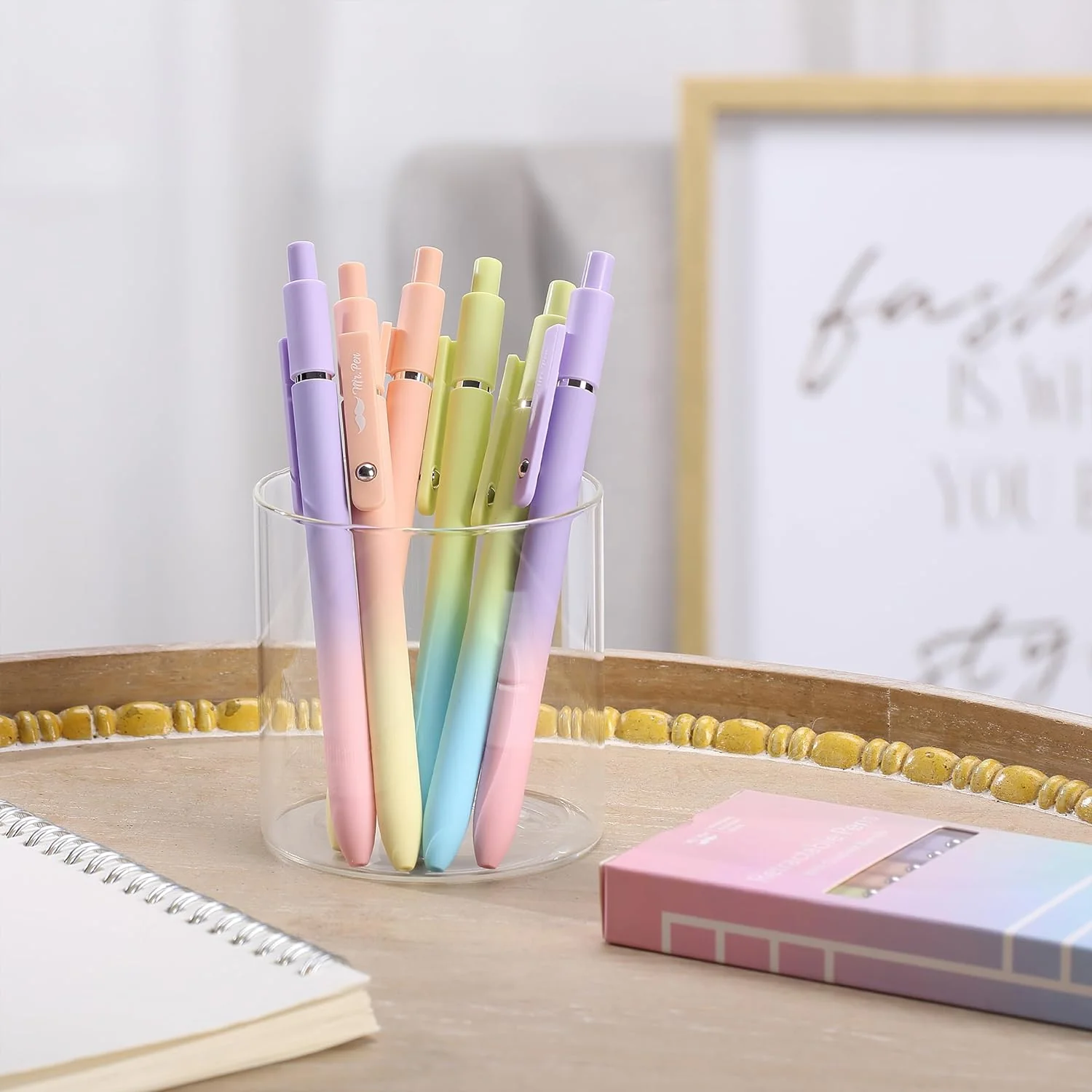 Customizable Retractable Gel Pens, Gradient Color Barrels, Black Gel Pens, Fine Point 0.5mm - Image 5