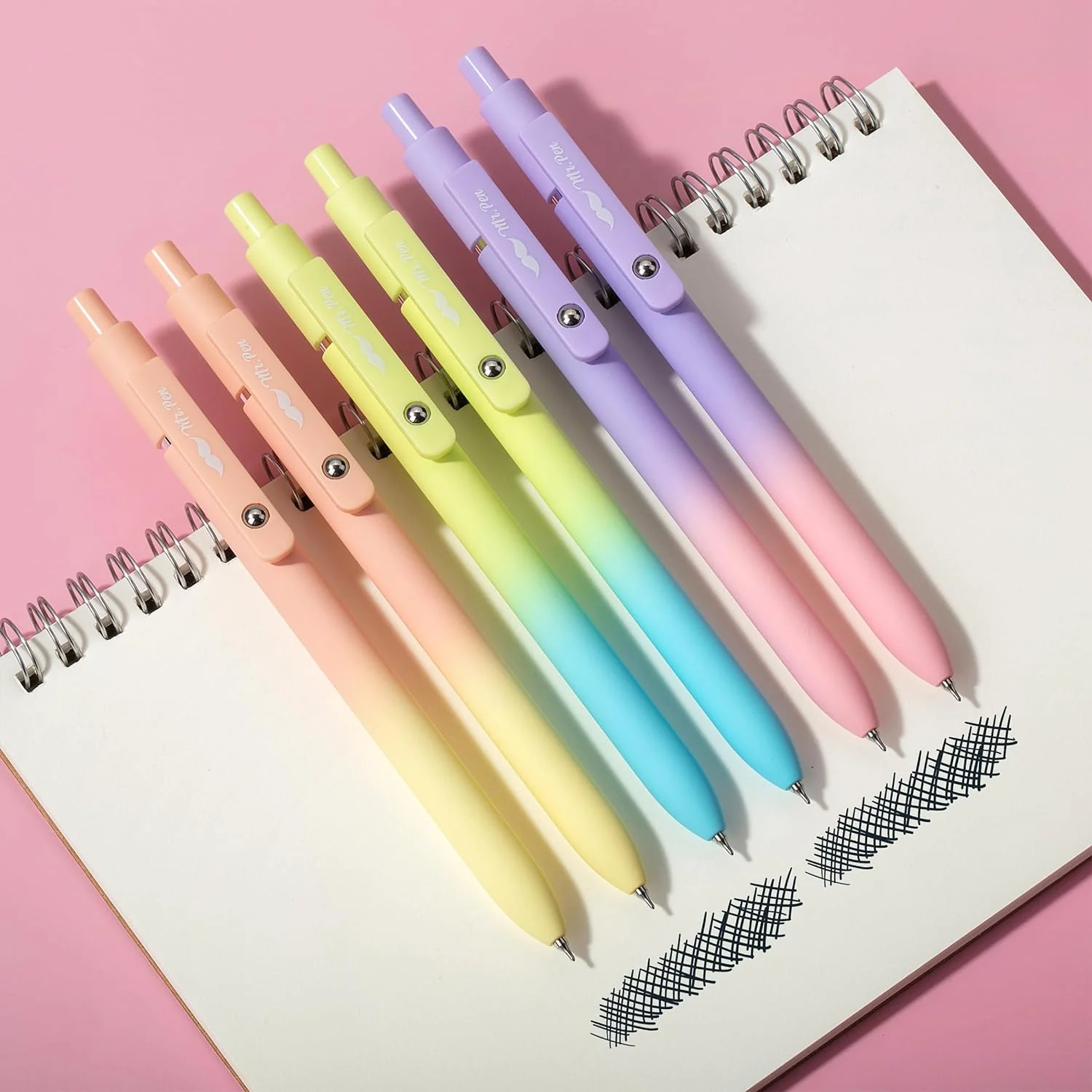 Customizable Retractable Gel Pens, Gradient Color Barrels, Black Gel Pens, Fine Point 0.5mm - Image 7