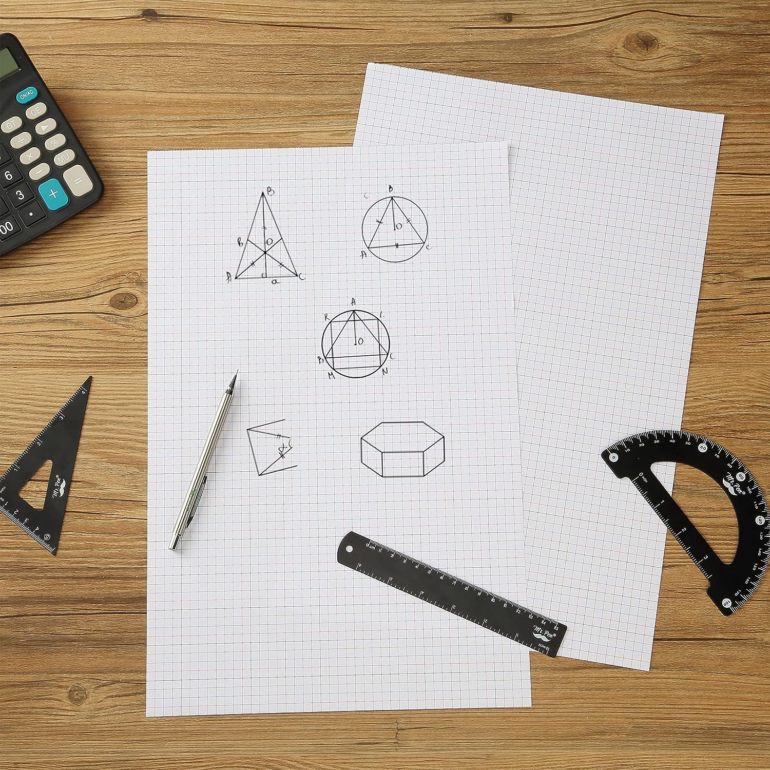 Graph Paper 17x11, 4x4 Grid Paper(1/4 in), Color Lined, 22 Sheets, Drafting - Image 6