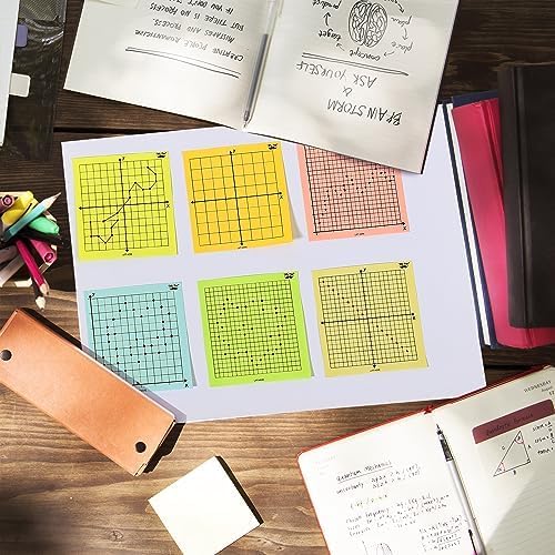 Graph Paper Sticky Notes 3x3, 6 Pads, Bright Colors, 300 Sheets - Image 6