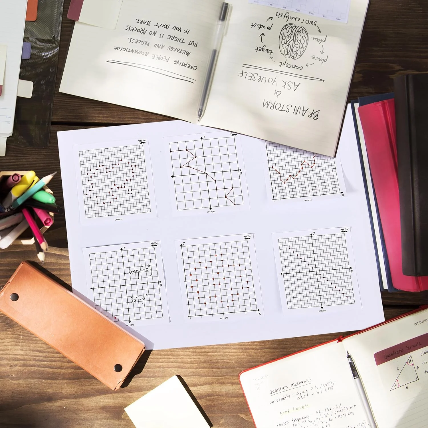 Graph Paper Sticky Notes 3x3, 6 Pads, White, 6 Designs, 300 Sheets - Image 7