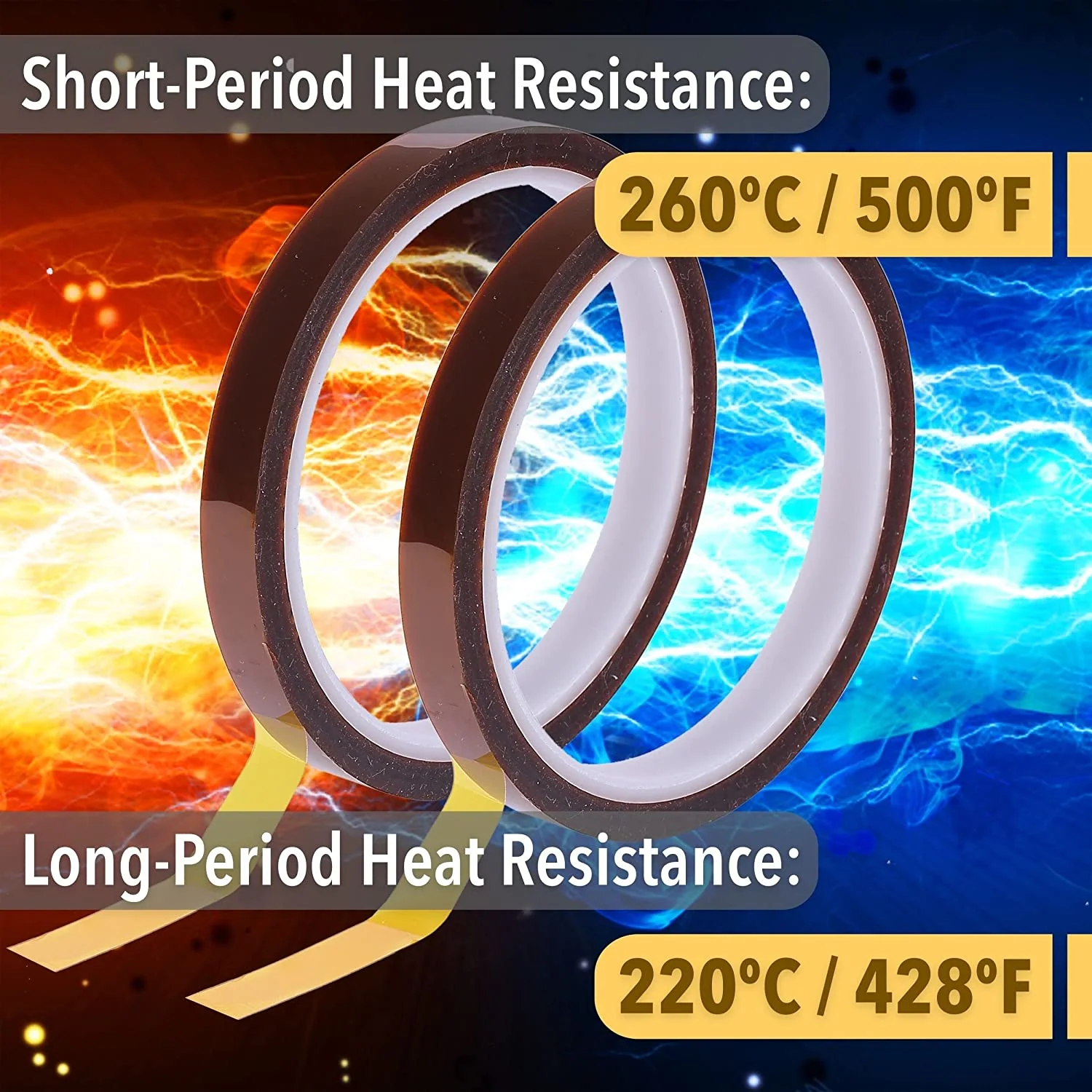 Heat Resistant Tape 10mm x 33m, 2 Rolls, Heat Press Sublimation - Image 4