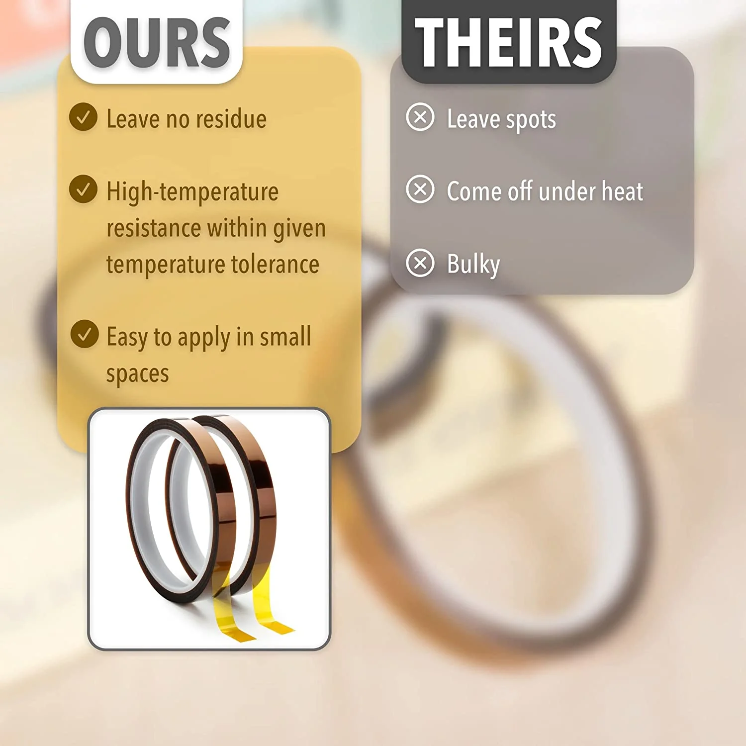 Heat Resistant Tape 10mm x 33m, 2 Rolls, Heat Press Sublimation - Image 5