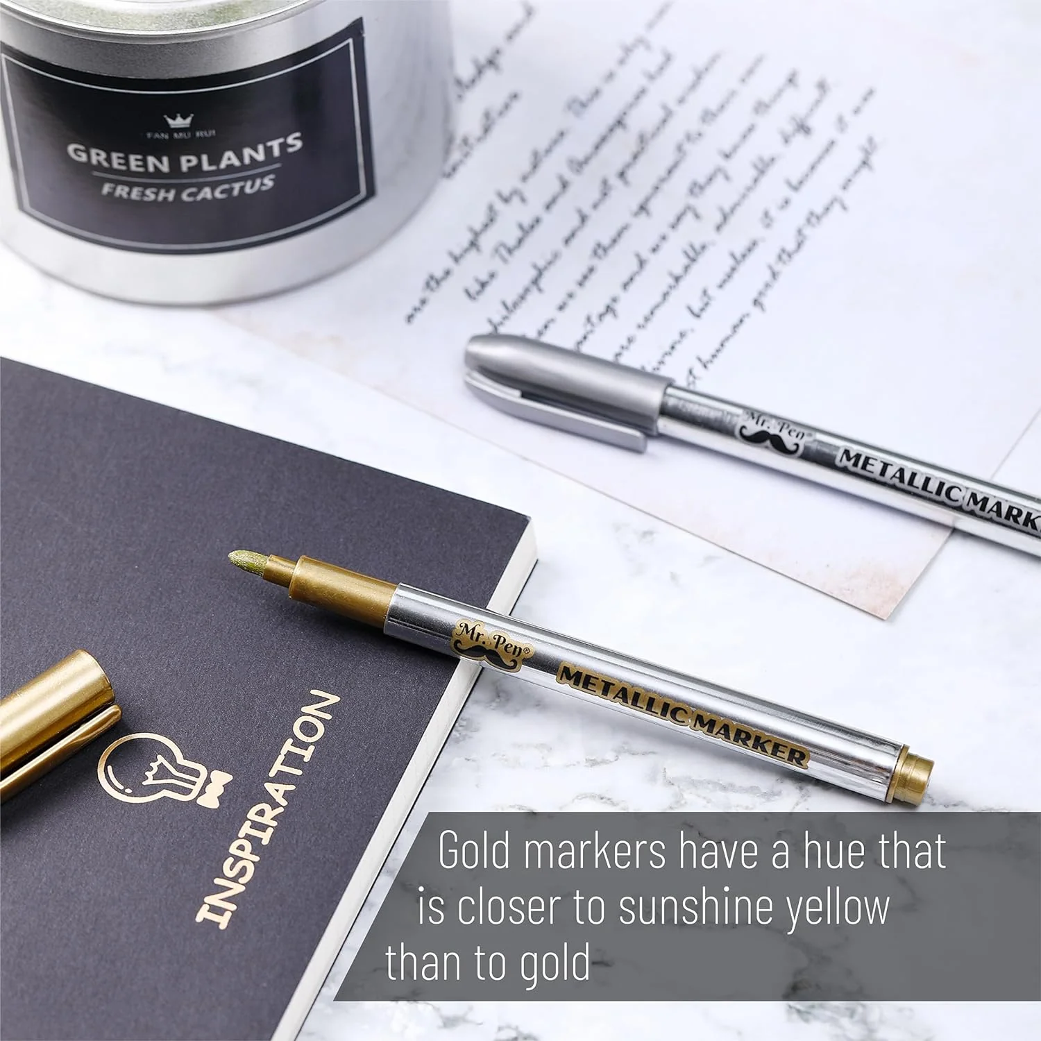 Metallic Paint Markers, 12 Pack, Gold & Silver, 1.5mm Fine Tip - Image 5