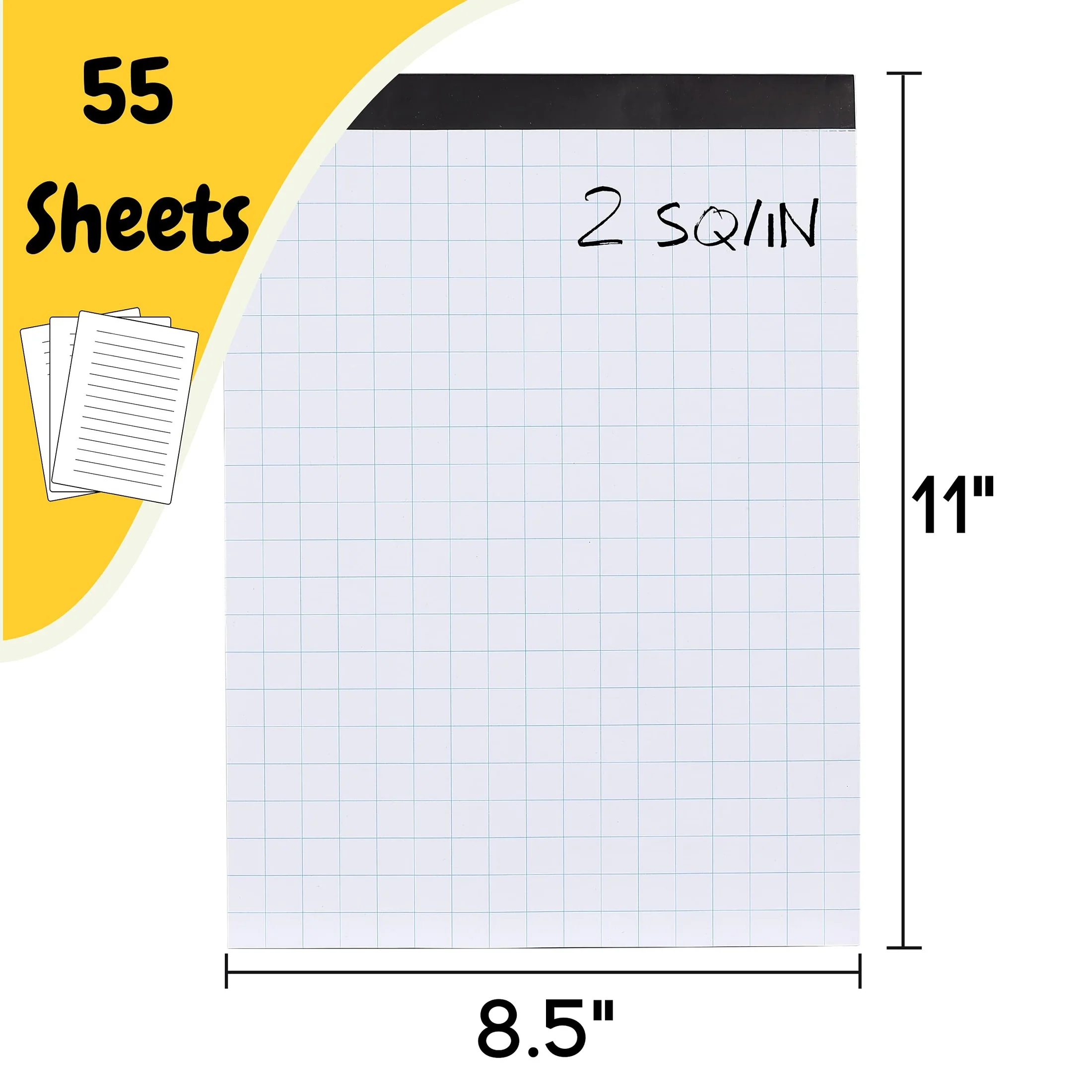 Graph Paper Pad 8.5 x 11, 2x2 Grid Paper, 55 Sheets, Quad Ruled - Image 3