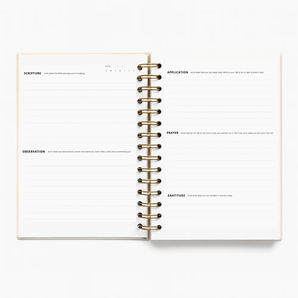 Mr. Pen- Abide Bible Study Journal – A5 Hardcover Journal with 240 Pages, 120gsm Paper, Gold Metal Spiral, Christian Gift for Women, SOAP Bible Study Method - Image 3