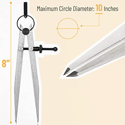 Adjustable Divider Leather Compass, 8 Inch, Carbon Steel - Image 3
