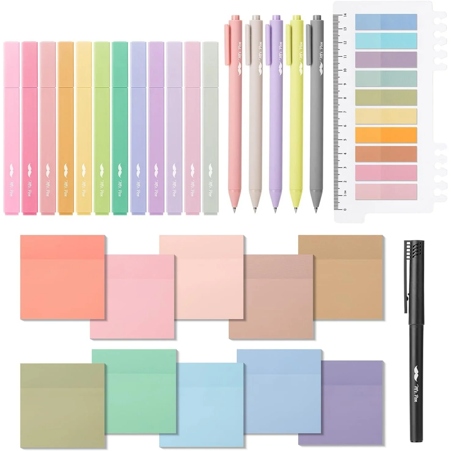 Aesthetic Book Annotation Kit, 38 Pcs, Highlighters, Gel Pens & Sticky Notes Set - Image 7