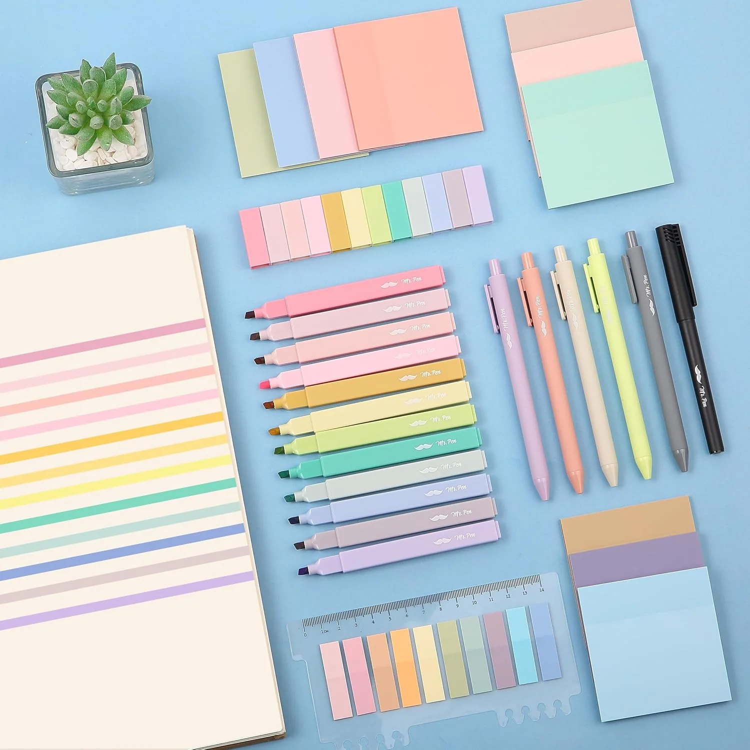 Aesthetic Book Annotation Kit, 38 Pcs, Highlighters, Gel Pens & Sticky Notes Set - Image 11