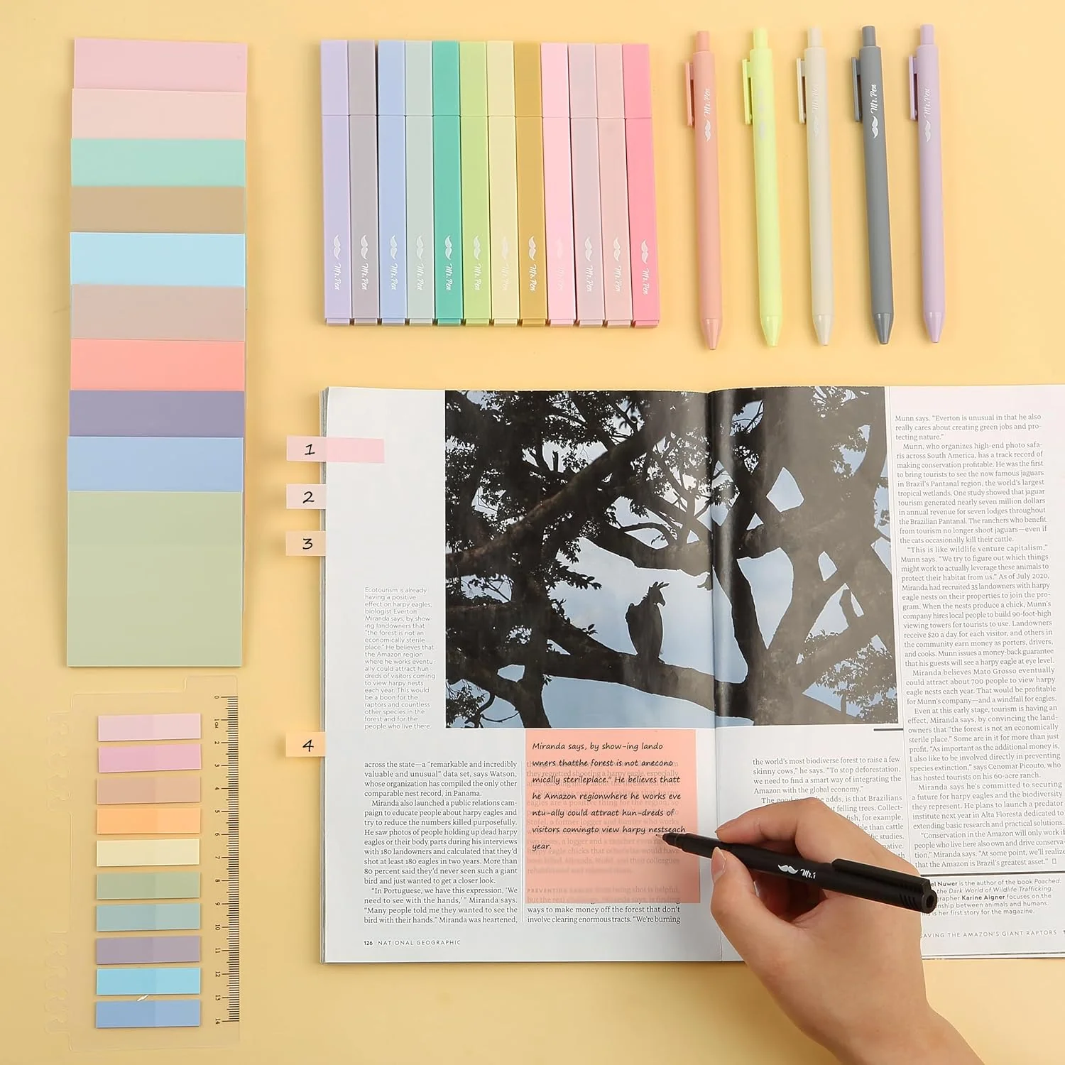 Aesthetic Book Annotation Kit, 38 Pcs, Highlighters, Gel Pens & Sticky Notes Set - Image 12