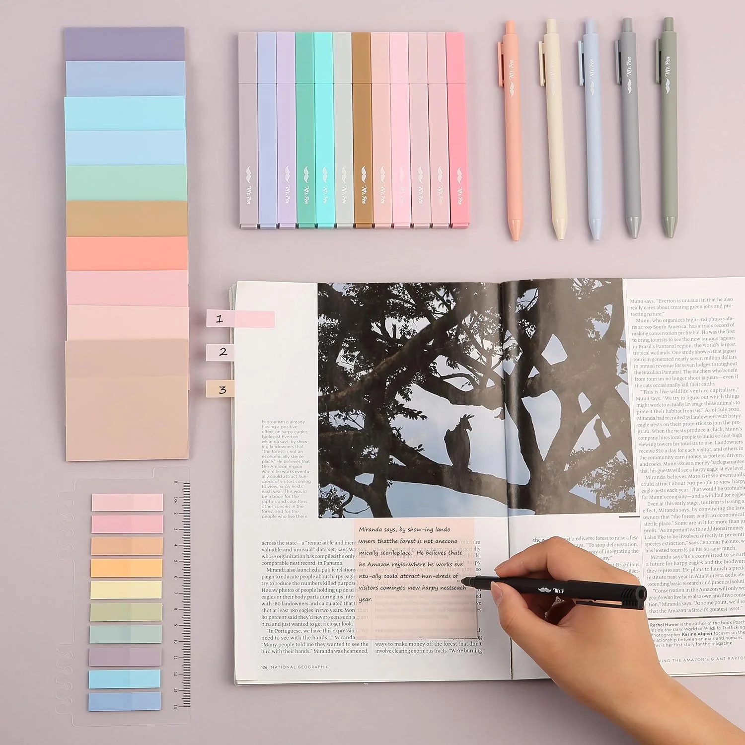 Aesthetic Book Annotation Kit, 38 Pcs, Highlighters, Gel Pens & Sticky Notes Set - Image 17
