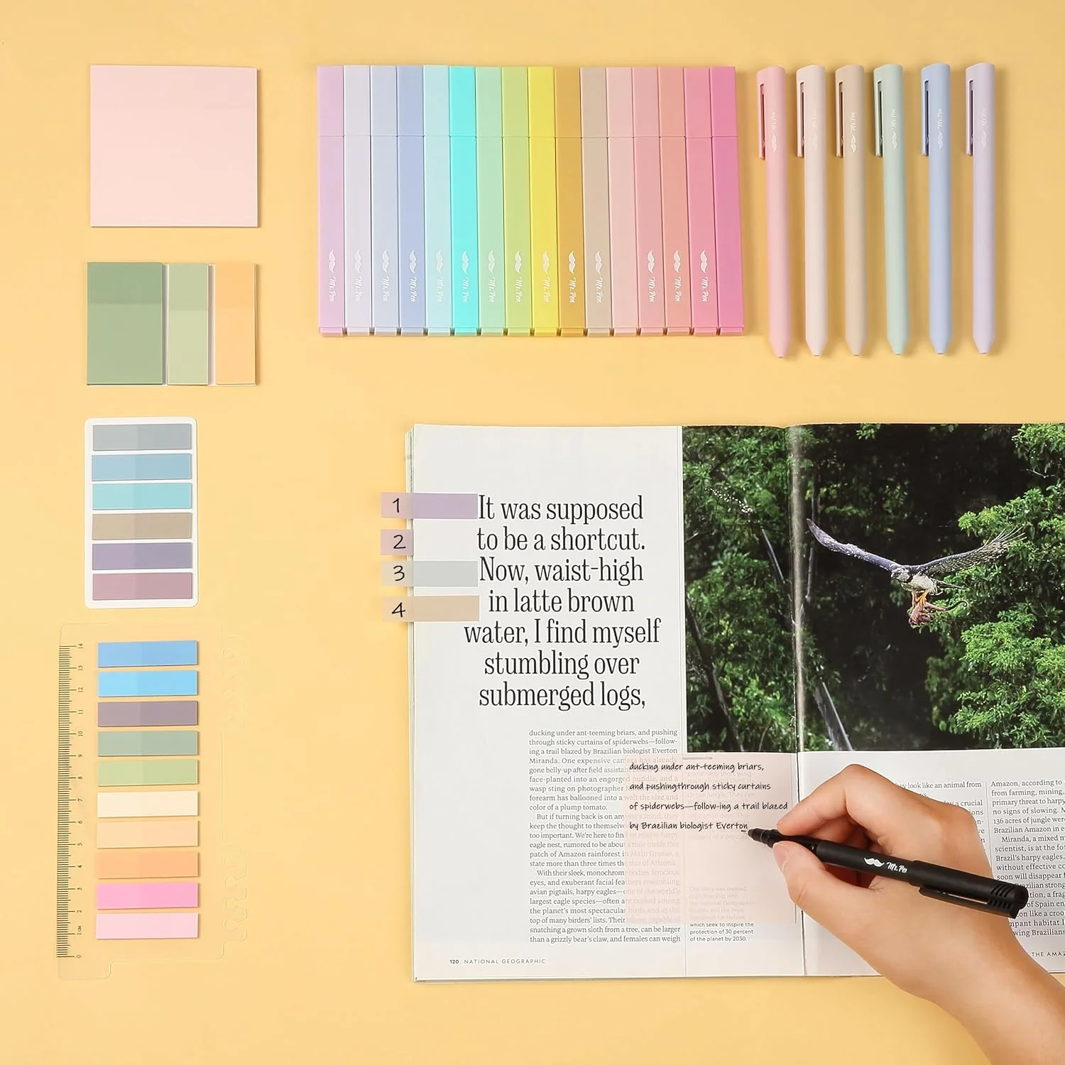 Aesthetic Book Annotation Kit, 38 Pcs, Highlighters, Gel Pens & Sticky Notes Set - Image 29