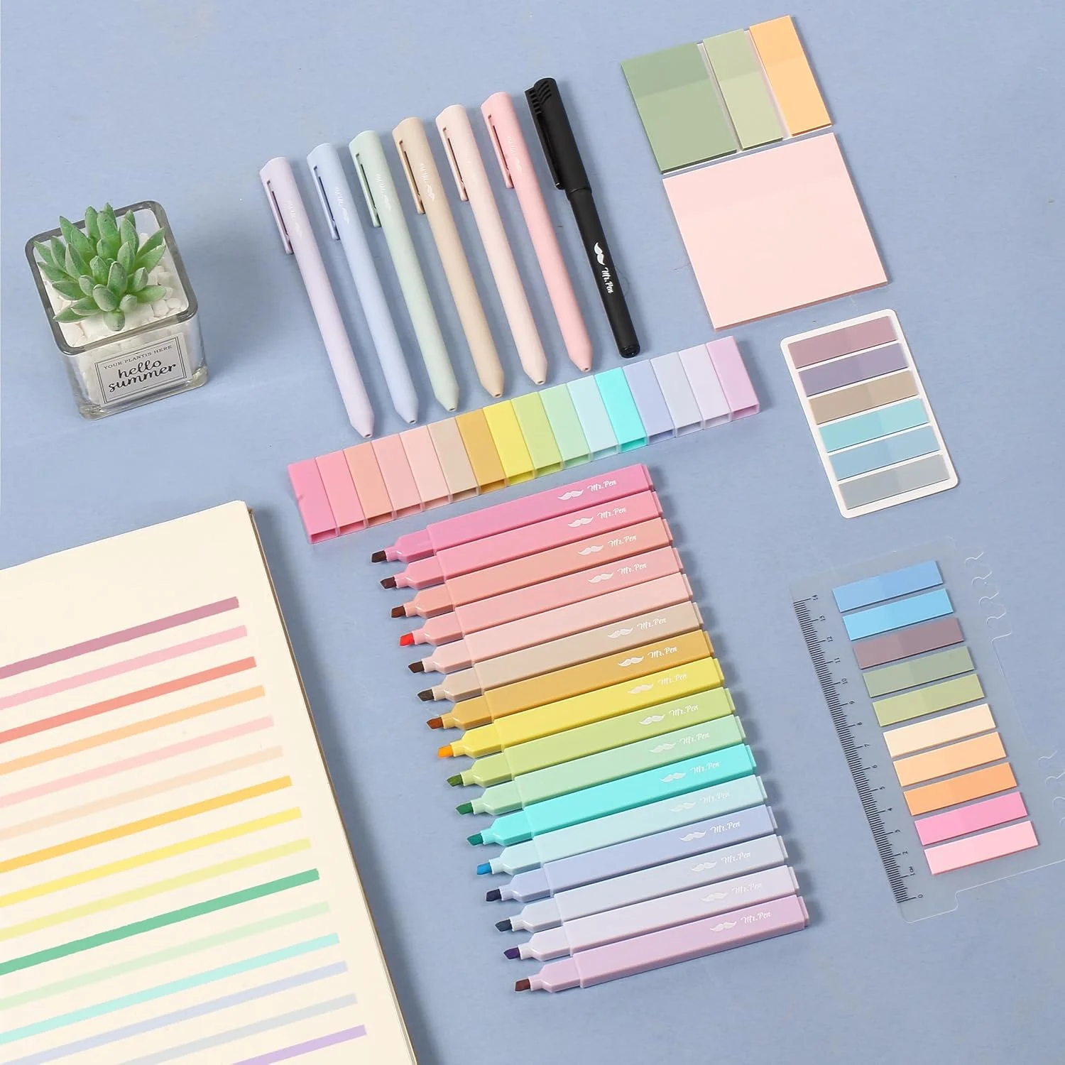 Aesthetic Book Annotation Kit, 38 Pcs, Highlighters, Gel Pens & Sticky Notes Set - Image 30