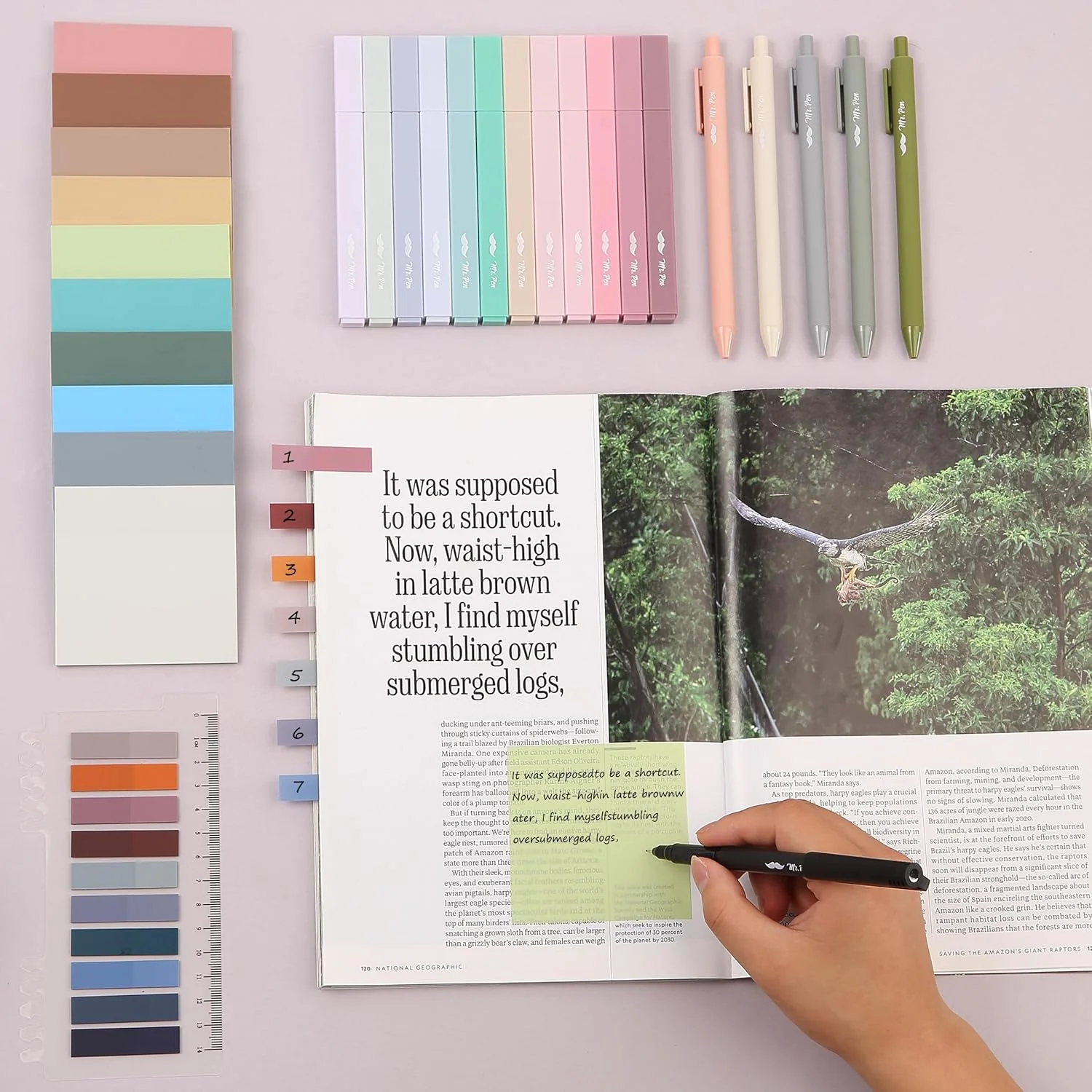 Aesthetic Book Annotation Kit, 38 Pcs, Highlighters, Gel Pens & Sticky Notes Set - Image 5