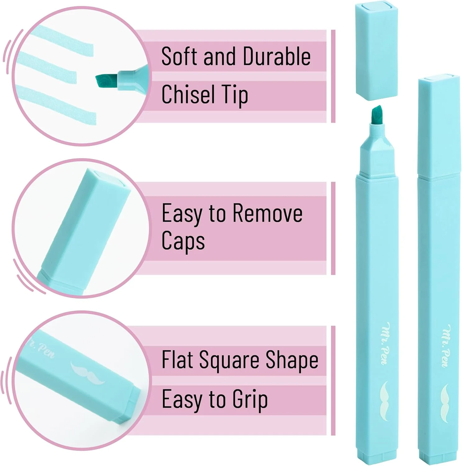 Aesthetic Highlighters, 12 pcs, Chisel Tip, Macaron Colors, Cute Highlighters Assorted Colors, Bible Highlighters and Pens No Bleed, No Bleed Highlighters for Bible Pages No Bleed - Image 4