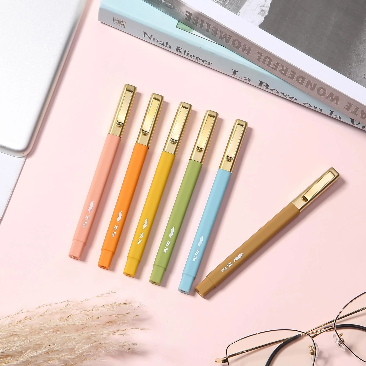 Aesthetic Highlighters and Pens No Bleed, 12 Pack, Pastel Color Bible Highlighters No Bleed, Black Ink Bible Pens, Highlighter Pens, No Bleed Highlighters for Bible, Bible Pens - Image 7