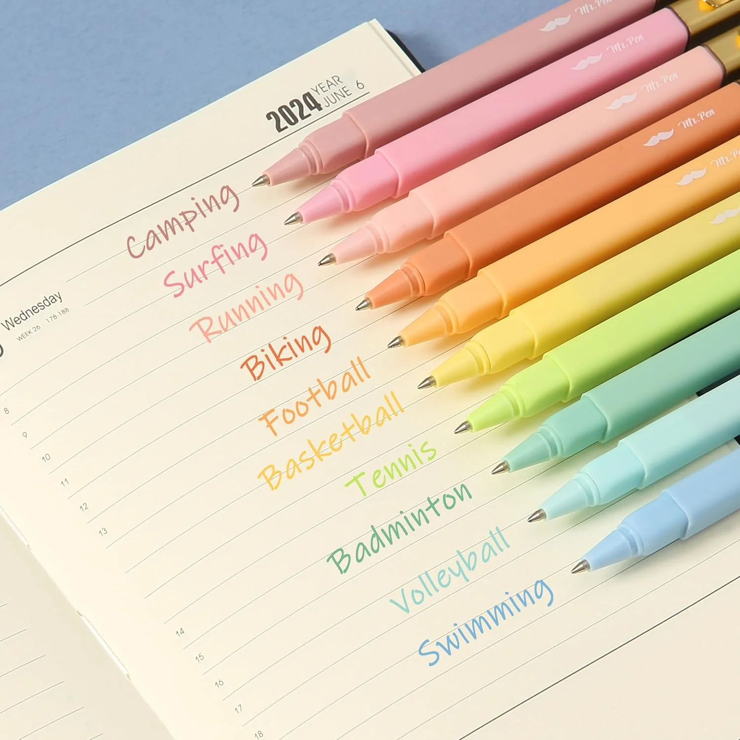 Bible Aesthetic Ballpoint Pens, 10 Pack, Assorted Colors, No-Bleed, Fast Dry, 0.7mm Fine Point, Square Design - Image 6