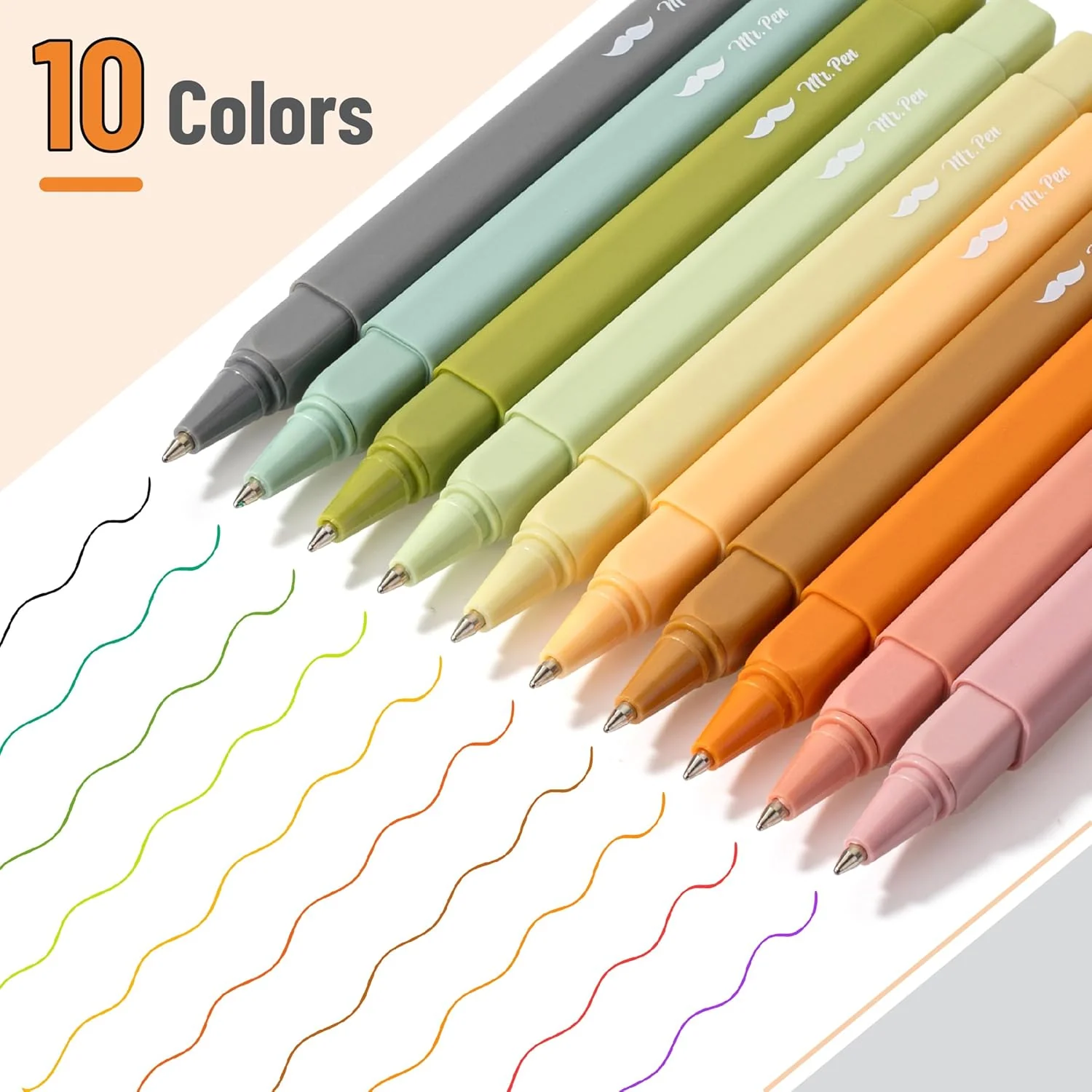 Aesthetic Pens, 10 Pack, Vibrant Colors, Fast Dry, No Smear Bible Pens No Bleed Through, 0.7mm Fine Point Pen, Ballpoint Pens Ballpoint, Fine Tip Pens for Note Taking, Pens Aesthetic - Image 2