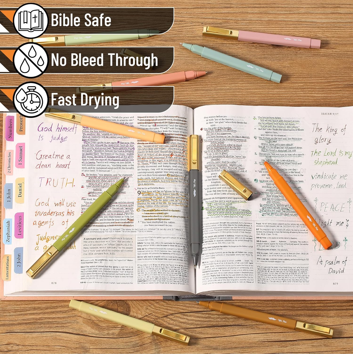 Aesthetic Pens, 10 Pack, Vibrant Colors, Fast Dry, No Smear Bible Pens No Bleed Through, 0.7mm Fine Point Pen, Ballpoint Pens Ballpoint, Fine Tip Pens for Note Taking, Pens Aesthetic - Image 4