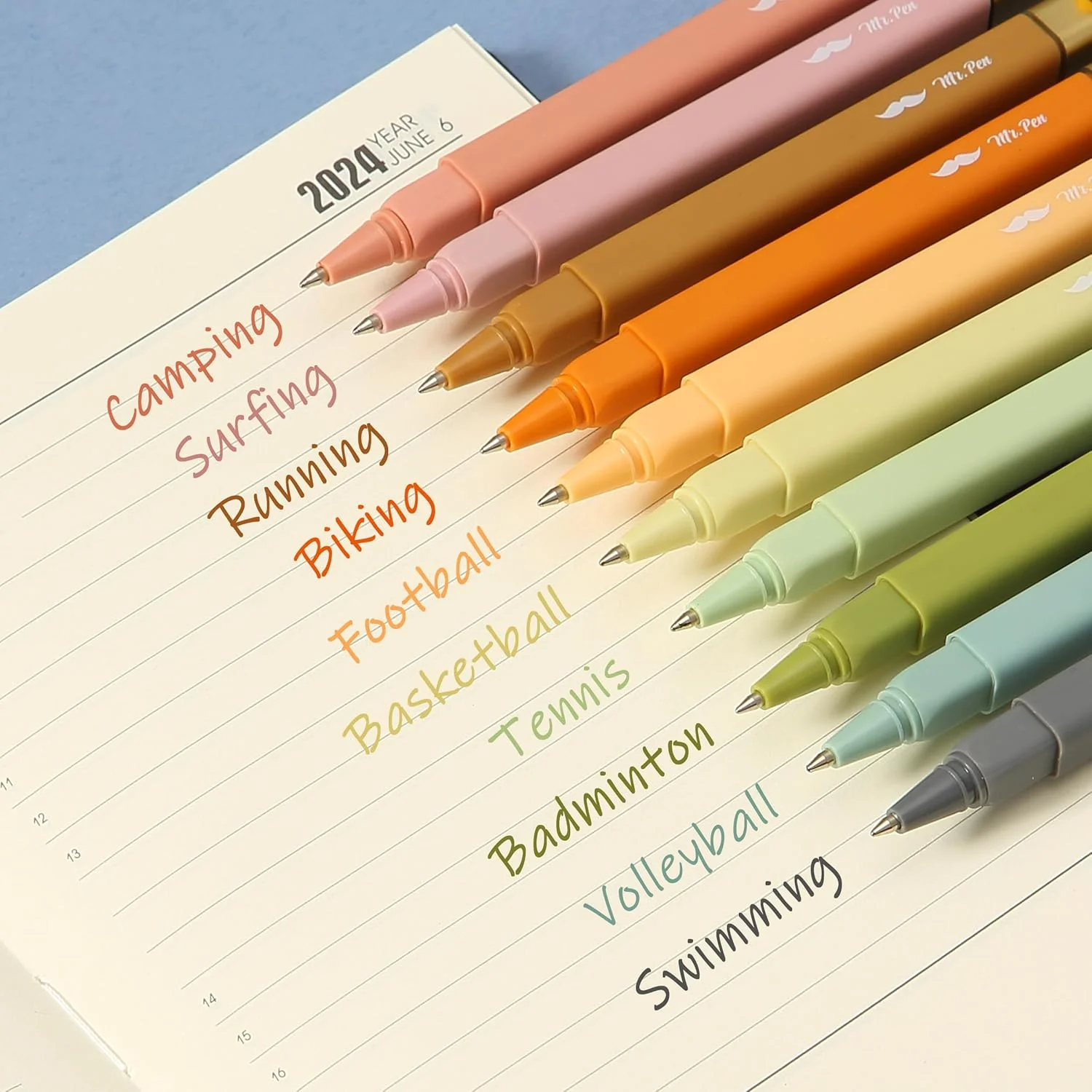 Aesthetic Pens, 10 Pack, Vibrant Colors, Fast Dry, No Smear Bible Pens No Bleed Through, 0.7mm Fine Point Pen, Ballpoint Pens Ballpoint, Fine Tip Pens for Note Taking, Pens Aesthetic - Image 6