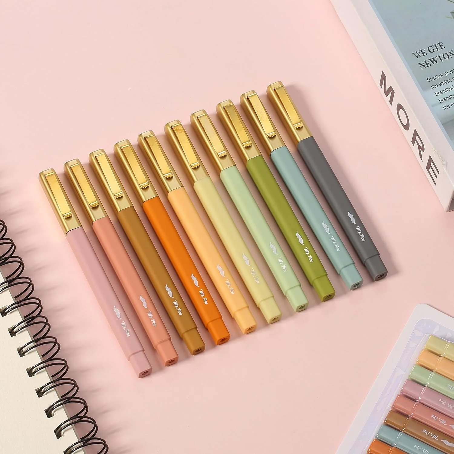 Aesthetic Pens, 10 Pack, Vibrant Colors, Fast Dry, No Smear Bible Pens No Bleed Through, 0.7mm Fine Point Pen, Ballpoint Pens Ballpoint, Fine Tip Pens for Note Taking, Pens Aesthetic - Image 8