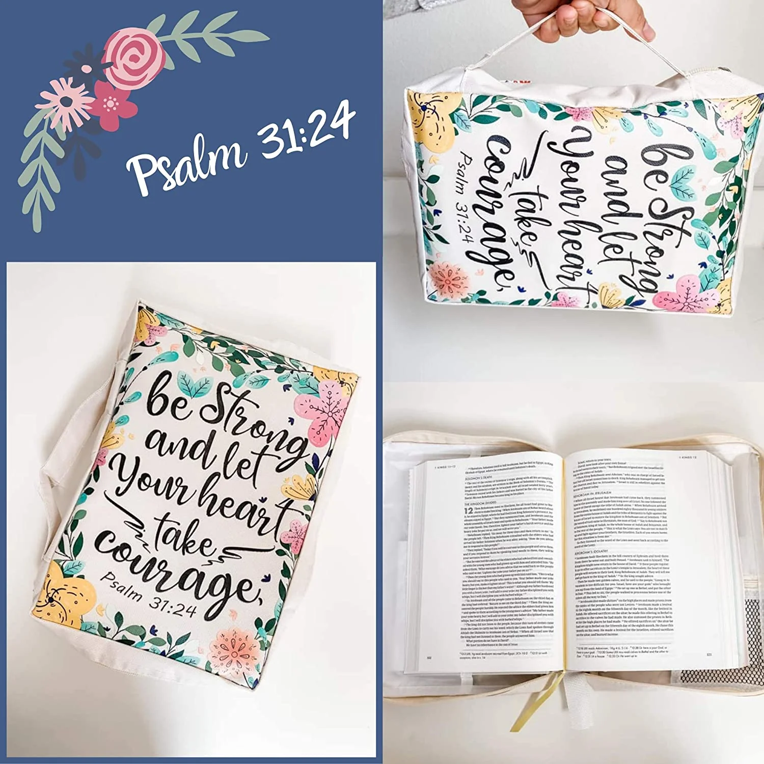 Bible Case, Bible Bag, Bible Covers, Bible Holder, Bible Bags Canva, Study Bible Case, Bible Cases, Bible Covers for Women, Covers for Bible, Bible Cover Case - Image 4