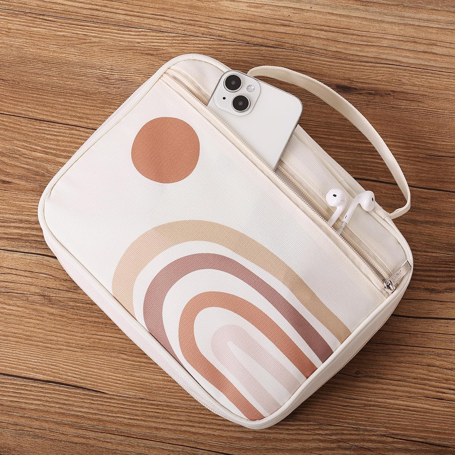 Clear Bible Case with Rainbow & Sun Design, Durable Zipper,  Multiple Pockets - Image 6