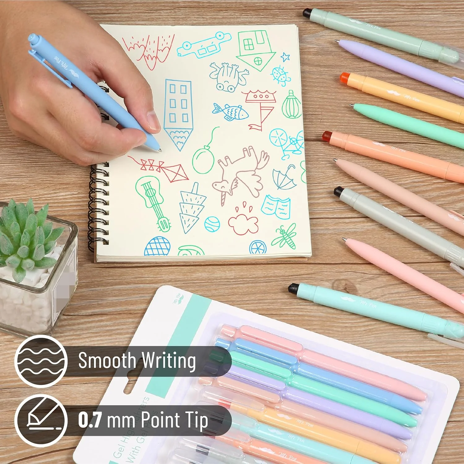 Mr. Pen- Bible Highlighters and Pens, 10 Pack, Gel Highlighters, Cotton Candy Clouds, Bible Highlighters No Bleed, Gel Highlighter No Bleed Through - Image 4