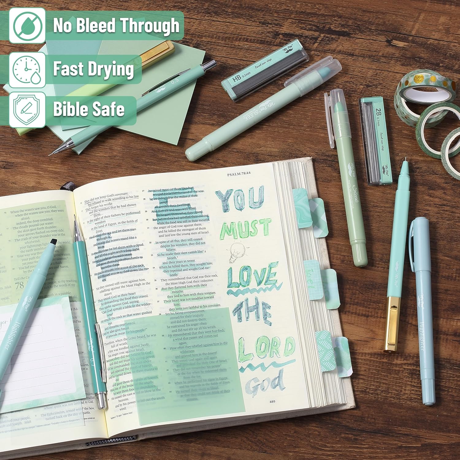 Mr. Pen- Bible Journaling Kit for Women, Forest Mist Color Theme, Bible Study Supplies Journaling Kit, Easter Gift - Image 4