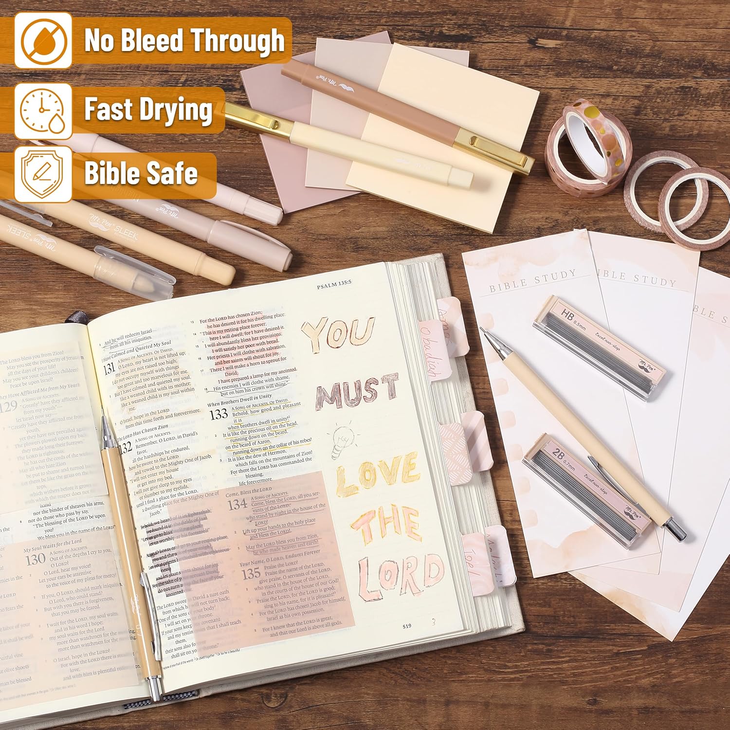 Mr. Pen- Bible Journaling Kit for Women, Golden Blush Color Theme, Bible Study Supplies Journaling Kit, Easter Gift - Image 5