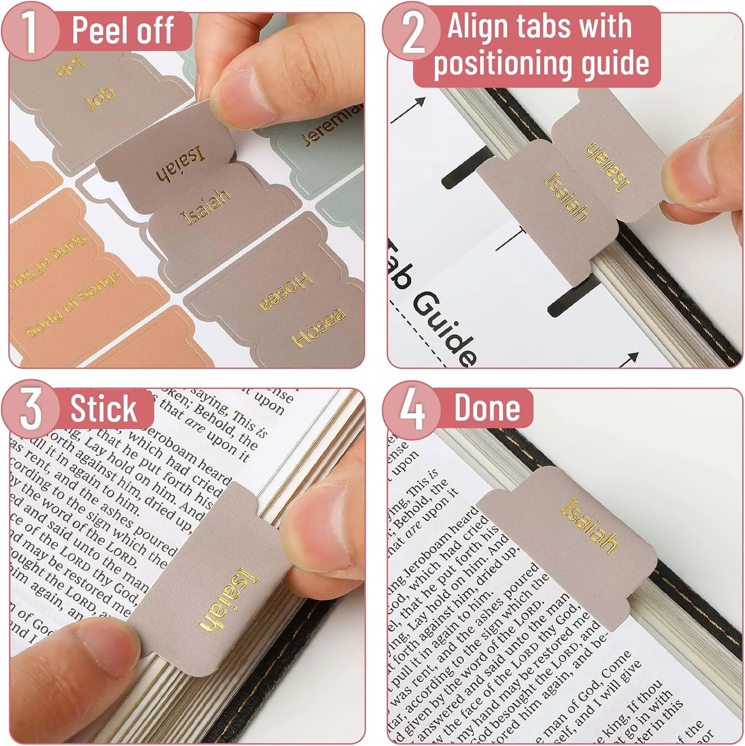 Mr. Pen- Bible Tabs, 75 Tabs, Spring Palette, Gold Embossed Lettering, Laminated Bible Tabs for Women and Men - Image 5