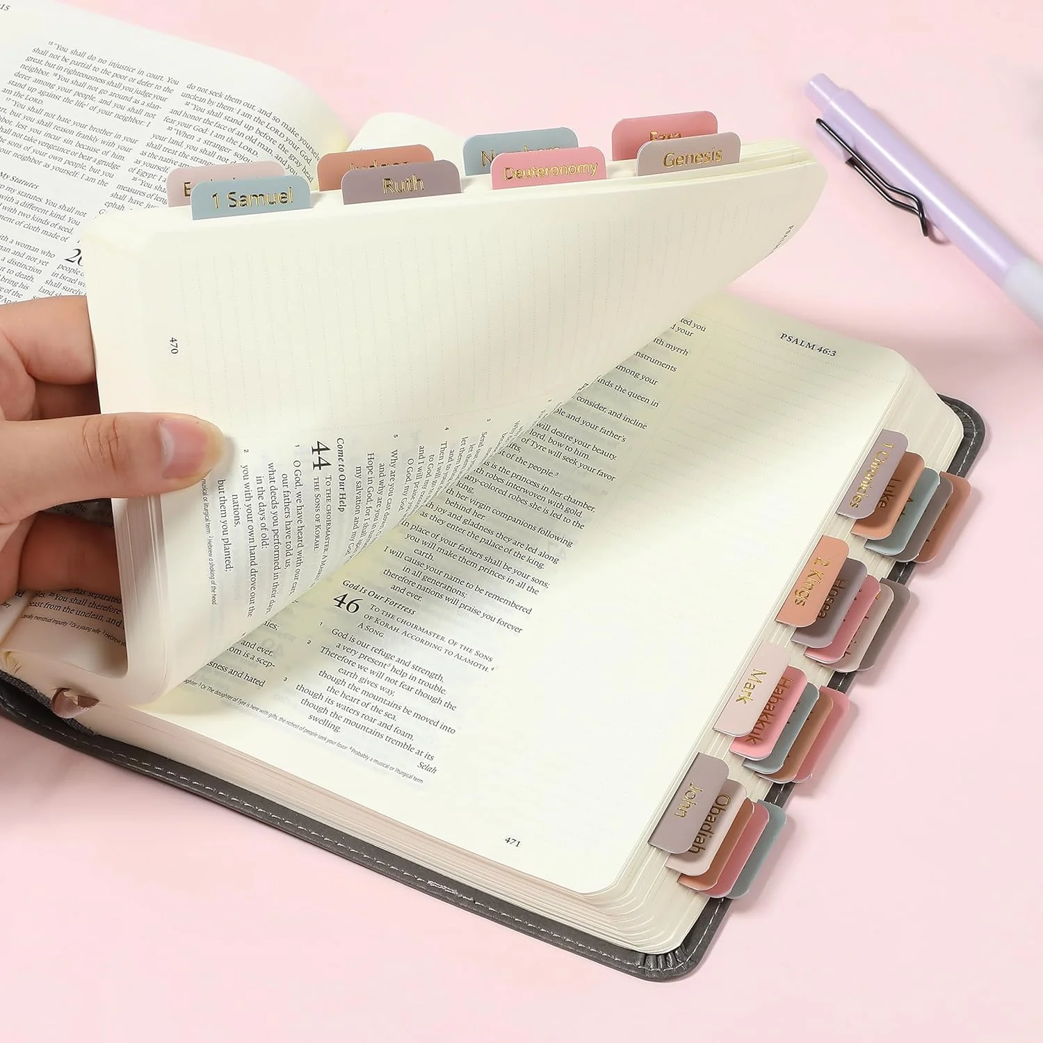 Mr. Pen- Bible Tabs, 75 Tabs, Spring Palette, Gold Embossed Lettering, Laminated Bible Tabs for Women and Men - Image 6