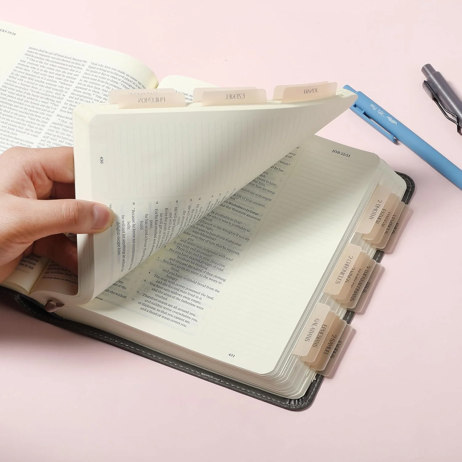 Mr. Pen- Bible Tabs, 75 Tabs, Transparent Cappuccino Laminated Bible Tabs for Women and Men, Bible Tabs for Study Bible Index Tabs, Bible Labels Tabs - Image 6